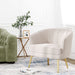 Modern Beige Velvet Accent Chair with Golden Legs