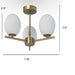 Better Homes & Gardens Three Globe Ceiling Light Burnished Brass 3Pcs T6 Bulbs Included