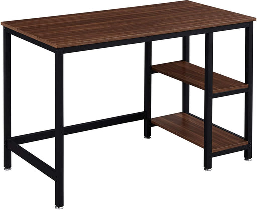 Sturdy 47-Inch Brown Desk with Storage Shelves