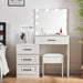 White Vanity Dressing Table with LED Lights