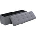 Gray Foldable Tufted Storage Ottoman Bench - 45″