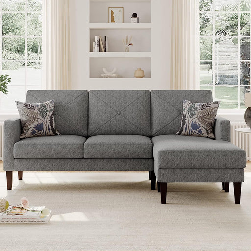 Reversible Grey Chaise Sectional Sofa