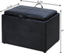 Black Accent Ottoman with Storage Space