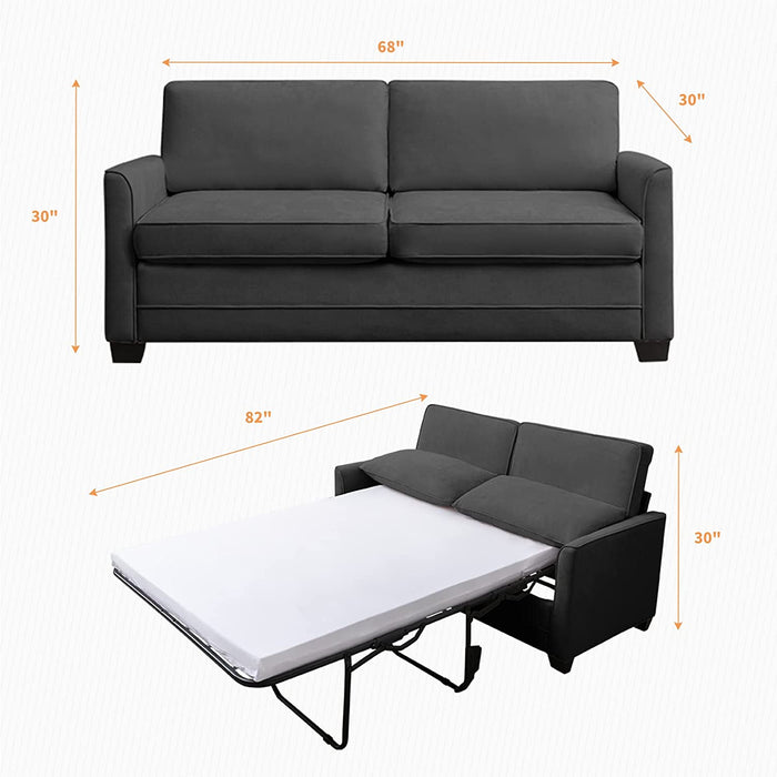 Modern Dark Grey Sofa Bed for Living Room