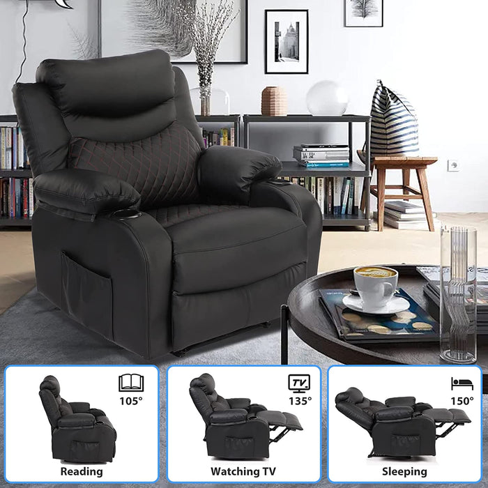 Overstuffed Massage Recliner Chairs with Heat