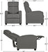 Fabric Push Back Recliner Chair, Pocket Spring, Light Grey