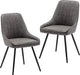 Modern Faux Leather Dining Chairs Set of 2, Armless, Metal Legs