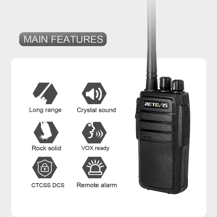 Retevis H-777S Walkie Talkies Way Radios,Two Way Radio Rechargeable Long Range,VOX Hands Free USB Charger Dock Sturdy,Workers Business Company Schoo - 8