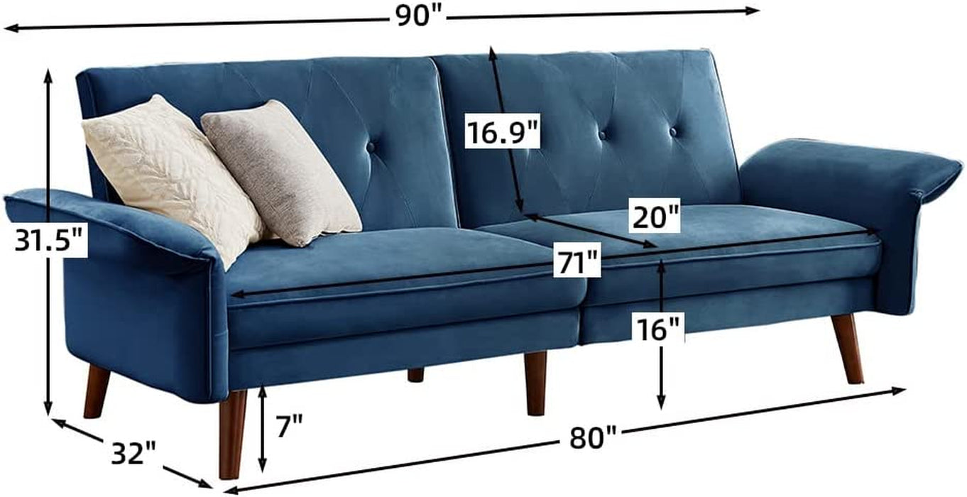 Convertible Futon Sofa with Tapered Legs