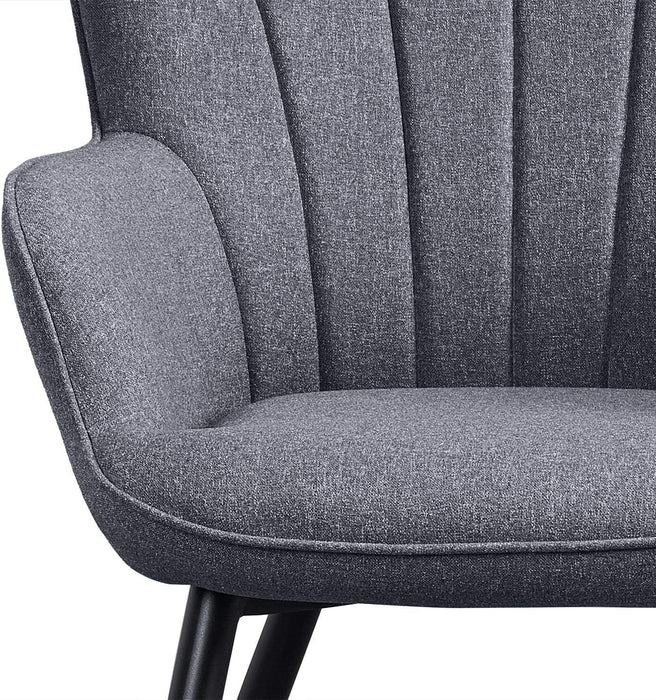 Ergonomic Grey Accent Armchair with Metal Legs