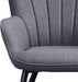Ergonomic Grey Accent Armchair with Metal Legs