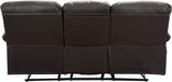 Lexicon Randolph Faux Leather Double Reclining Sofa with Dropdown Table, 81" W, Dark Brown