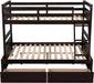 Twin over Full Bunk Bed with Storage, Espresso