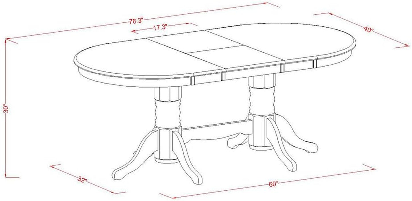 9-Piece Dining Room Set with Leaf, Table and Chairs for 8