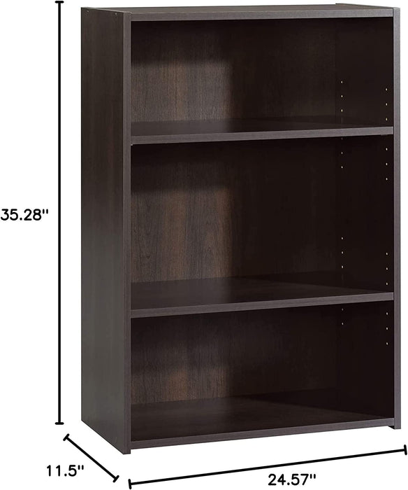 Cinnamon Cherry Bookcase with 3 Shelves