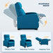 Blue Fabric Recliner Chair