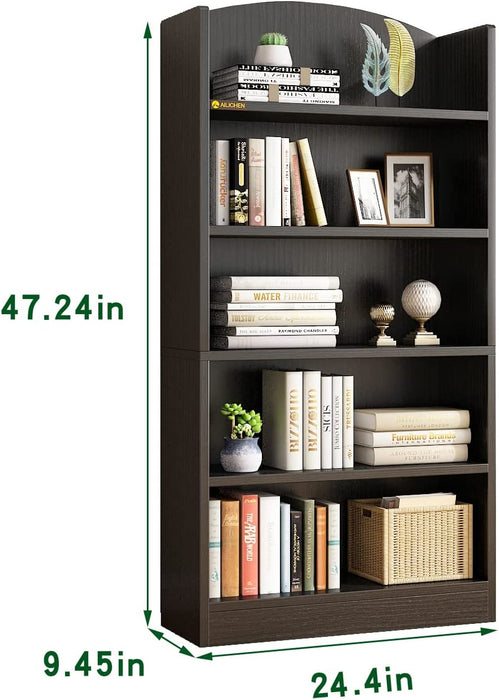 Tall 5-Tier Bookcase with Open Shelves