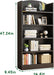 Tall 5-Tier Bookcase with Open Shelves