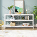 3-Tier White Sofa Table with Storage Shelves