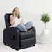 Black PU Leather Massage Recliner Chair