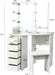 Vanity Desk Set with Lighted Mirror & Shelves