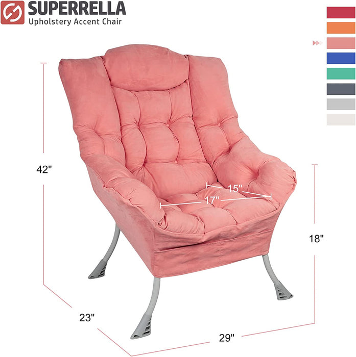 Pink High Back Armchair for Modern Living Room