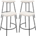 Bar Stools Set of 4 Sherpa Fabric Counter Height