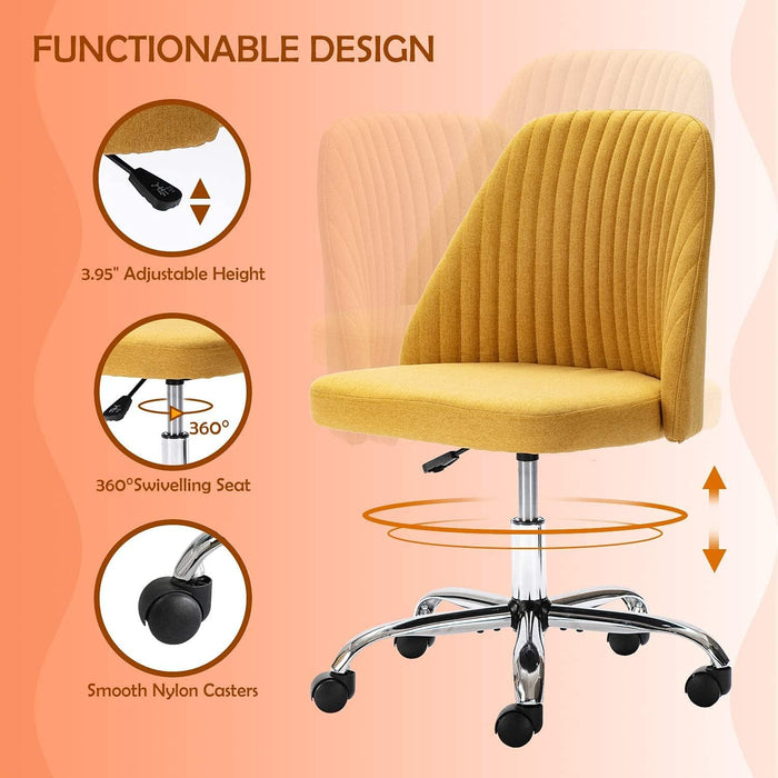 Modern Yellow Swivel Chair for Home Office