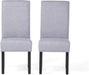 Set of 2 Pertica Fabric Dining Chairs, Light Grey Wood