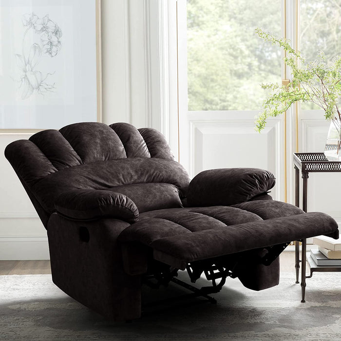 Oversized Grey Recliner for Comfortable Living Room Seating