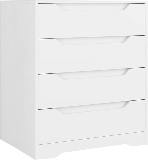 White Modern Chest of Drawers with 4 Storage Drawers