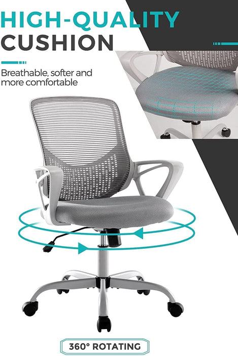 Ergonomic Mesh Office Chair with Armrests and Height Adjustment