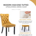 Gold Velvet Dining Room Chairs, Tufted, Ring Pull Trim