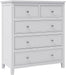 White Solid Wood 5-Drawer Storage Chest