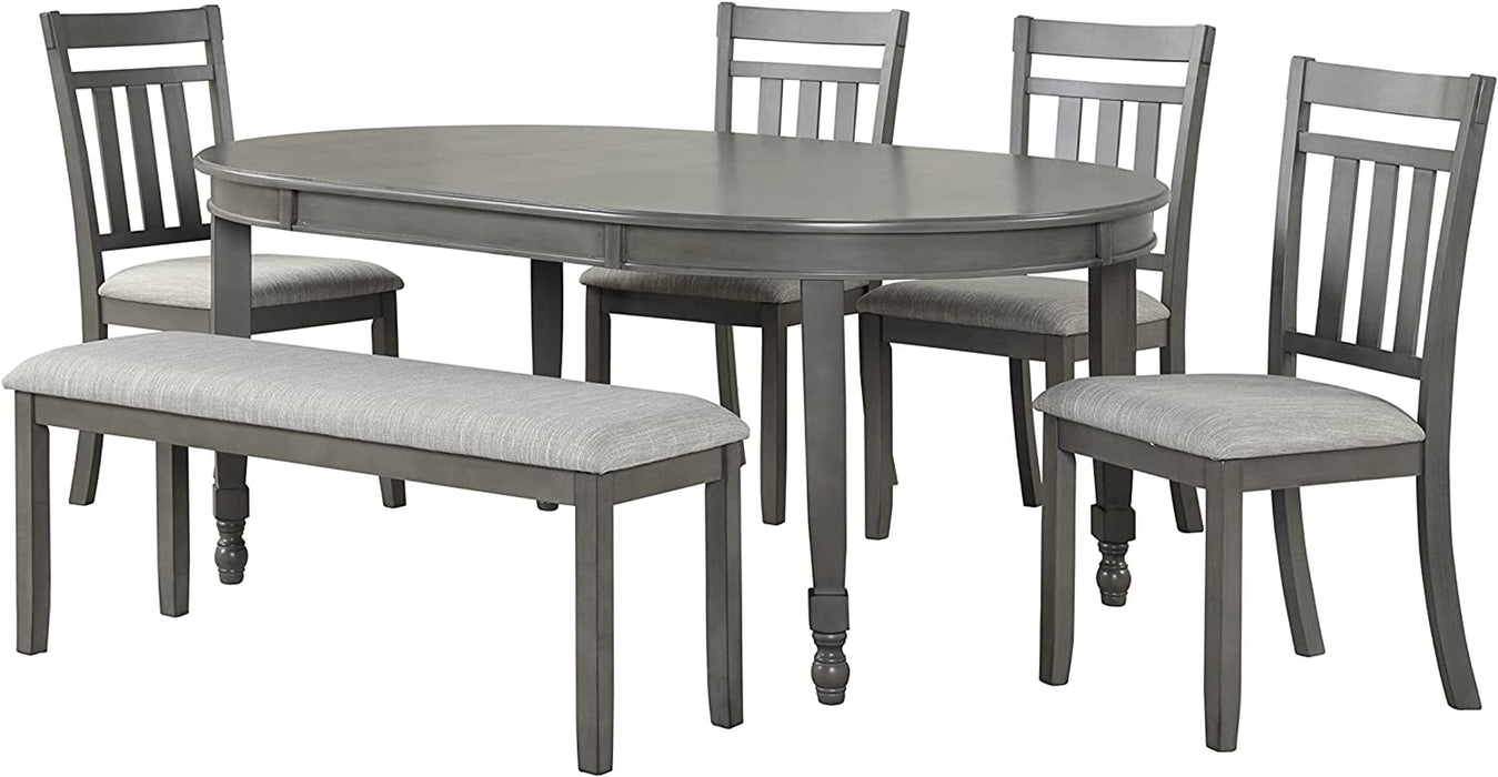 6-Piece Kitchen Oval Table Set