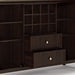 Dark Chestnut Brown Transitional Sideboard Buffet with Winerack and Storage