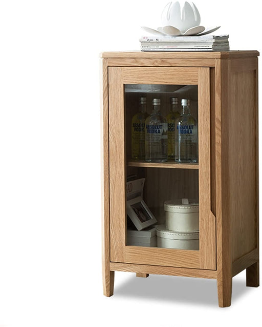 Wood Wine Rack Buffet Storage Cabinet with Glass Door