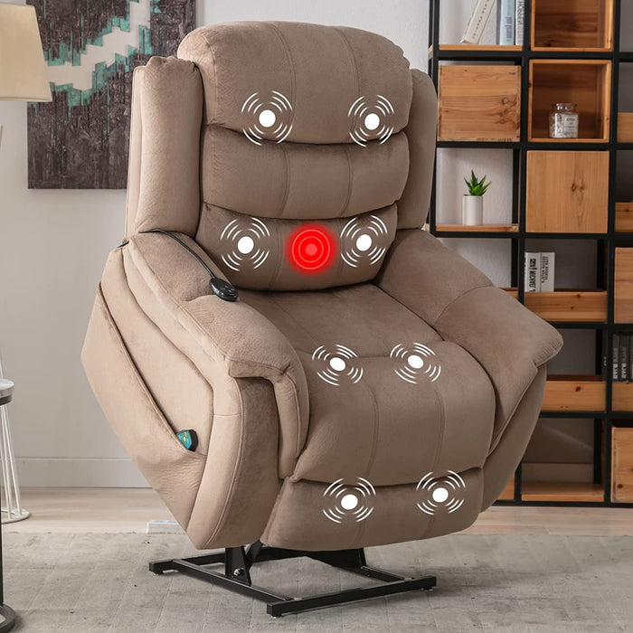 Camel Dual Motor Power Lift Recliner with Massage & Heat