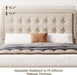 Full Upholstered Platform Bed Frame with Button Tufted Headboard