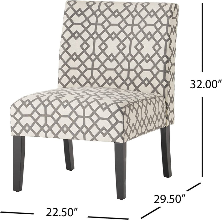 Grey Geometric Accent Chair by Christopher Knight Home