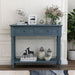 Rustic Navy Console Table with Storage Drawers