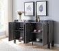 62″ Large Dining Server Cupboard Buffet Console Table in Distressed Black