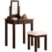Transitional Vanity Set with Mirror, Stool (Espresso)