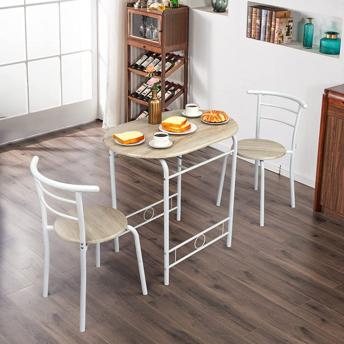 Small 3-Piece Wooden Kitchen Table and Chair Set