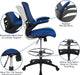 Blue Mesh Drafting Chair with Adjustable Footrest