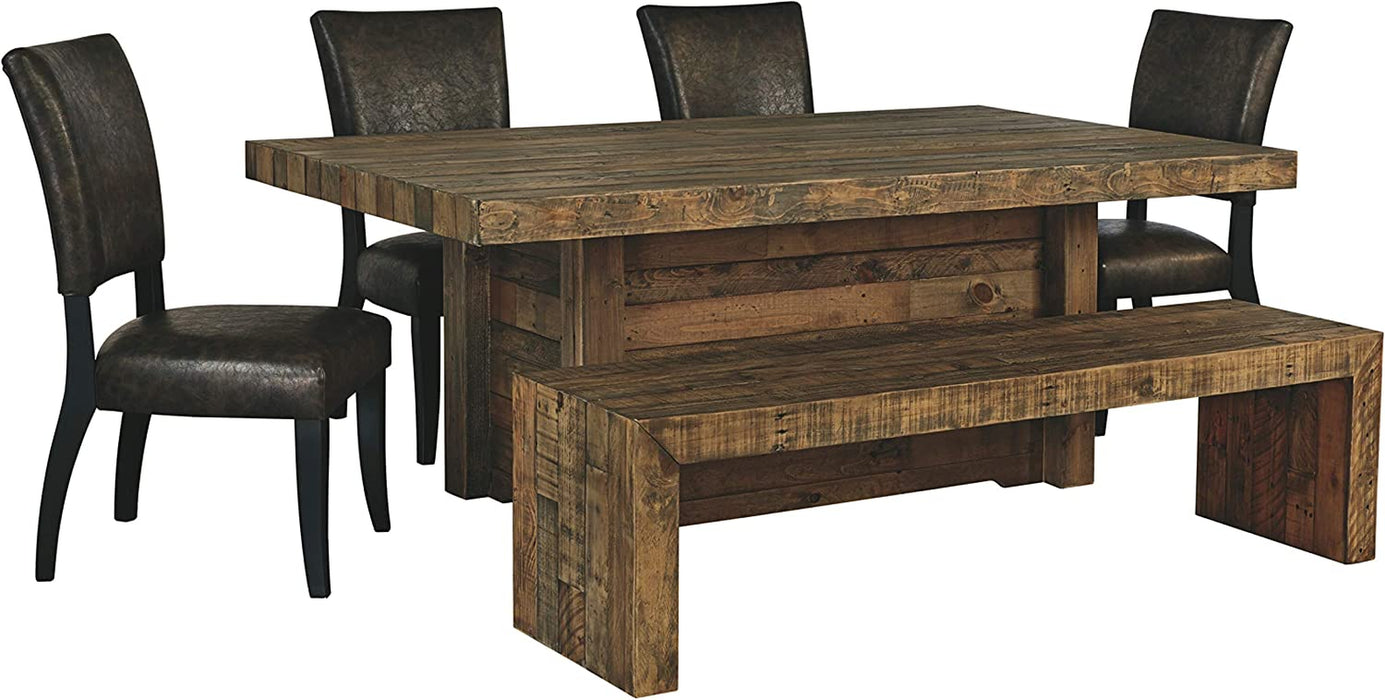 Sommerford Farmhouse Reclaimed Pine Wood Dining Table, Seats up to 6