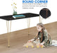 Modern Black Dining Table for 4/6, Marble Top, Gold Legs