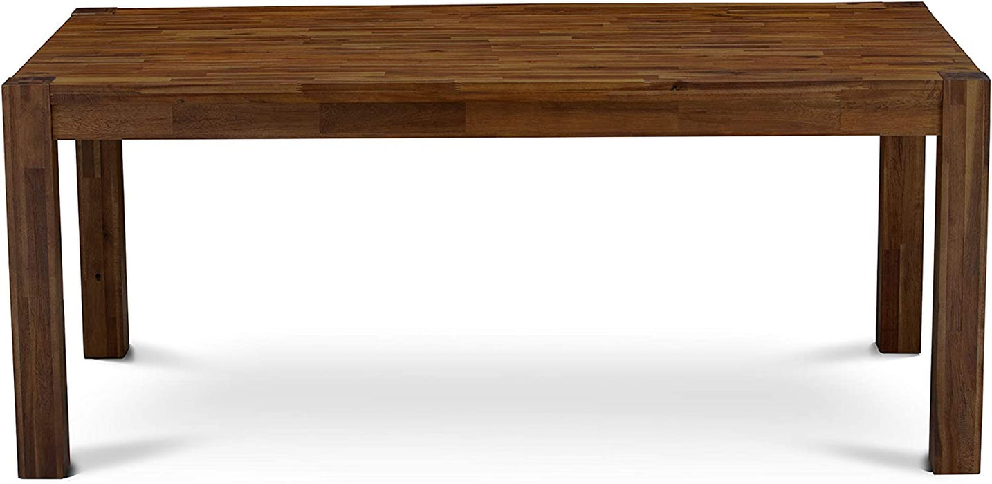 Wooden Rectangular Dining Table, Antique Walnut Finish