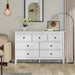 White 7-Drawer Modern Dresser with Solid Wood Legs