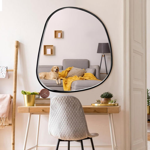 Irregular Asymmetrical Wall Mirror for Living Room Bathroom Entryway, Modern Decorative Mirror Hanging, 20"X 28"